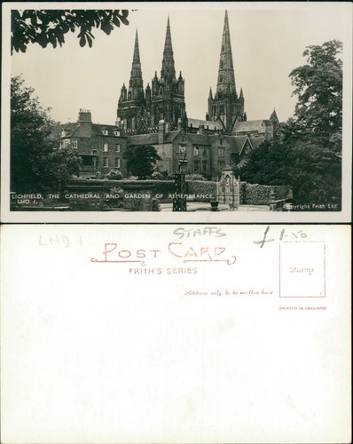 Postcard lichfield cathedral - postcard,