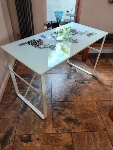 Ikea white metal - ikea, glass