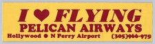 Pelican Airways Airline Sticker Hollywood North Perry Airport Original Label HWO
