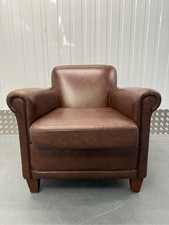 Laura Ashley Burlington Brown Chesnut Leather Armchair / Chair 