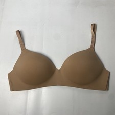 Victoria's Secret Beige Full Coverage Lined T-Shirt Bra Wireless Padded Sz 36DD