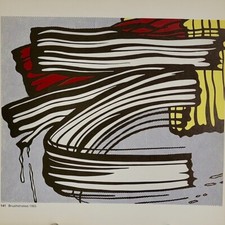 Roy Lichtenstein, Brushstrokes, Antique Lithograph, 1971, Pop Art, 12" x 12"