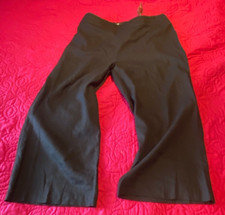 Black Linen Wide Leg Cropped