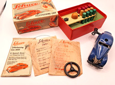 Schuco 3000 Blue Pre-War 1938 Clockwork Telesteering Car Set Boxed