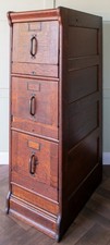 Globe Wernicke Three Drawer Oak Filing Cabinet (Antique)