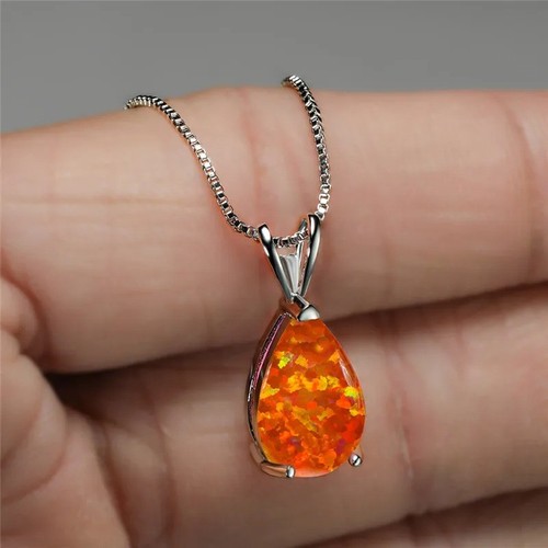 White opal stone pendant - opal,