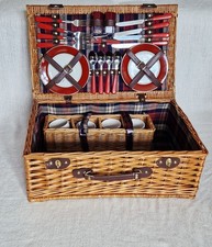 Wicker Picnic Basket Set for 4