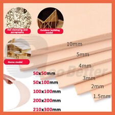 Basswood Plywood Sheet Cut To Size Boards Panels Thick 1.5-10mm Craft Model DIY