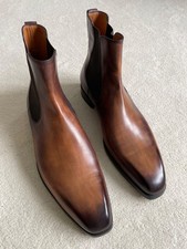 Berluti hand made Chelsea boots. New. UK 10.5  Brown.  Dust bag and shoe trees.