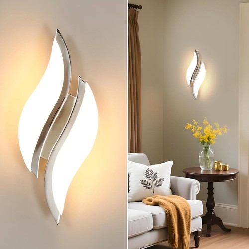 Silver modern led wall light - silver,