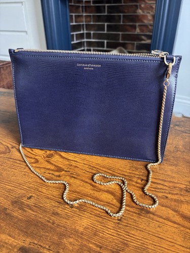 Aspinal london navy - navy, leather