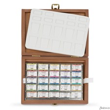 Schmincke : Horadam Watercolour Paint : Wooden Box Set : 24 Full Pans