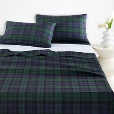 Plaid bed sheets 4 piece - -,