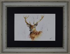 Red Deer Stag. Original watercolour by listed artist Helen April Rose, 2016
