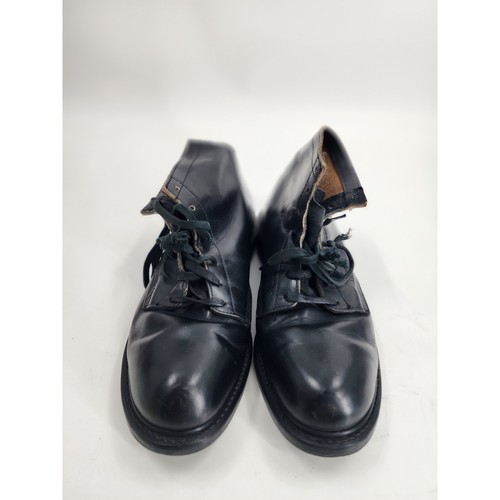 Vintage black leather combat - black,