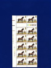 1978 SG1065 11p Welsh pony Spec W393 Dot Cylinder TL Gutter Block (12) MNH lbai