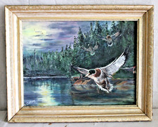 VINTAGE OIL PAINTING DUCK