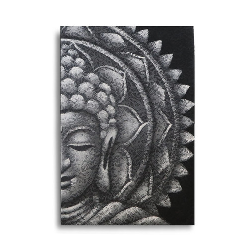 Grey half buddha mandala - buddha,