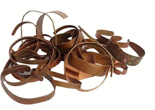 Brass copper cuff bracelets - copper,