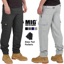 Mens MIG Knee Pad Pocket Work Cargo Jogging Bottoms -  TRACKSUIT JOGGER TROUSERS
