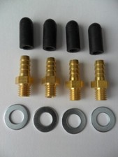 Classic car- CARB Balance Vacuum sync Gauge M5 Adaptors & caps x 4 Brass metric