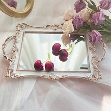 Vintage Mirror Tray Candle Holder Shop Jewellery Display Organiser Storage Plate