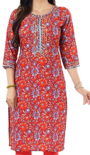 Kurtis for women cotton maroon - kurtis,
