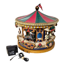 1994 Mr. Christmas Holiday Merry Go Round Animated Carousel 21 Carols