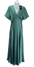 Biba Satin Maxi Dress, Womens Dress UK Size 12, Medium, Mint, New