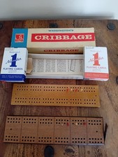 2 X Vintage Cribbage Sets With Pegs Unopened Cards (1 Waddingtons)