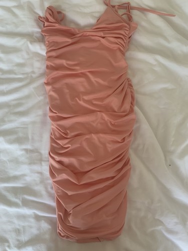 Polly pink satin ruched - polly,