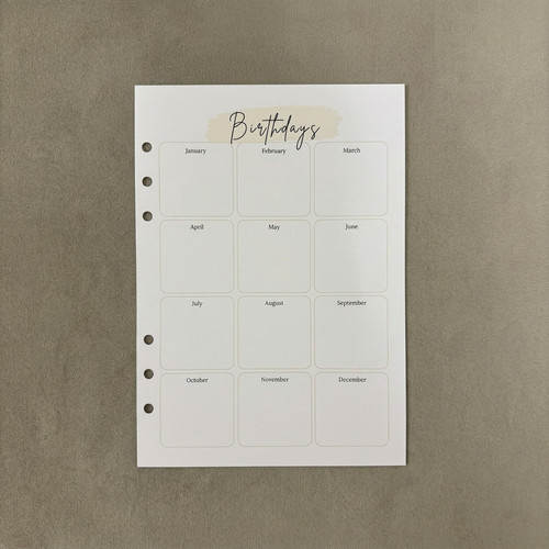 Birthday tracker pack a5 - -,
