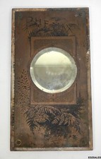 Antique PHENIX Advertising - Vintage Wood Back Brass Inscribed Surround Mirror
