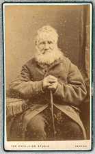 CDV SEATON EXCELSIOR STUDIO SEATED ELDERLY MAN BEARD ANTIQUE PHOTO DEVON