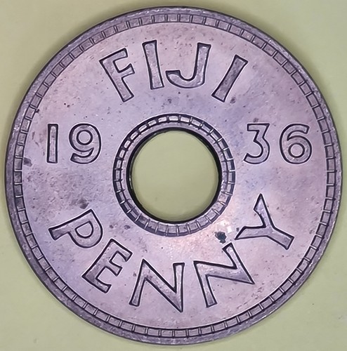 1936 fiji one penny - penny, coin