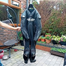 Arlen Ness One Piece Kangaroo Leather and Titanium Size 44 Uk Storage Bag Inc