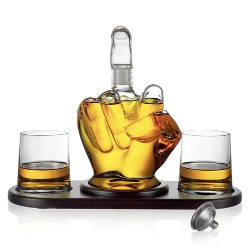 Middle finger whiskey decanter - finger,