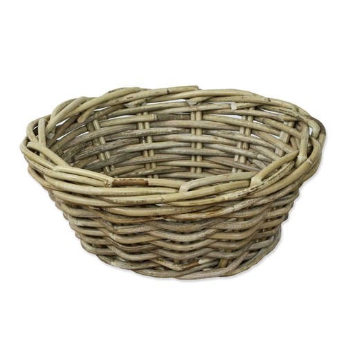 Grey buff rattan round - grey,