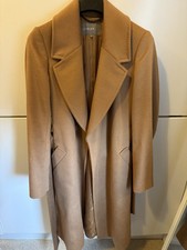 Jaeger Women's 100% Wool Coat Size 8, Belted, Camel