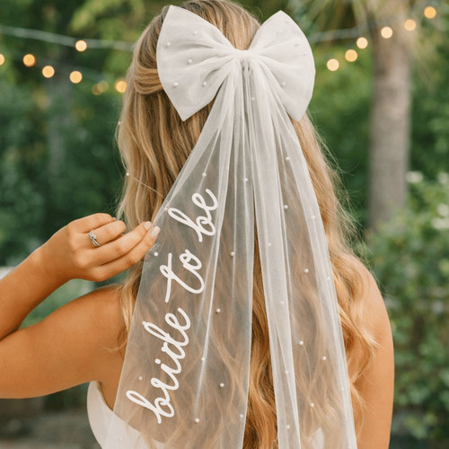Bow marry veil pearl - bow,