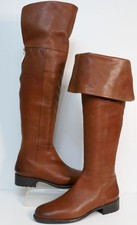 DUNE,LONDON "TORZ" OVER THE KNEE/KNEE HIGH RICH TAN LEATHER RIDING BOOTS UK 7