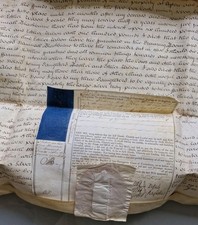 ANTIQUE VELLUM DOCUMENT "THE