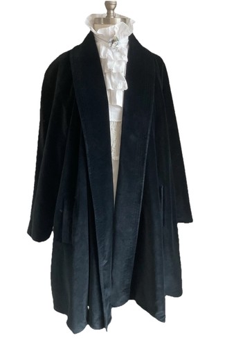 Vintage black velvet coat - vintage,