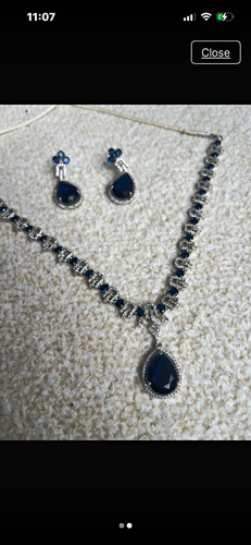 Silver plated blue crystal - silver,