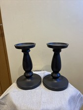 Set Of 2 Black Metal Pillar
