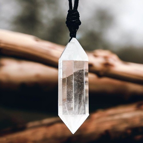 Natural clear quartz - clear, hexagon