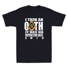 Masonic I Took An Oath Square & Compass Freemason Vintage Men's T-Shirt Black
