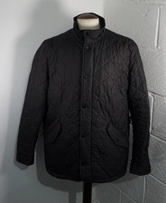 Mens Barbour Chelsea Sportsquilt Black Quilted Jacket - Size Large