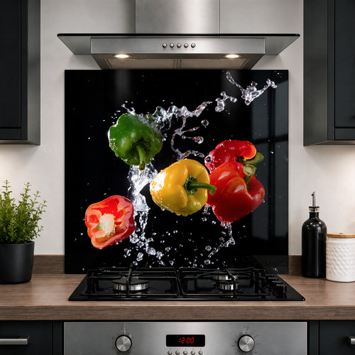 Printed glass kitchen - printed,