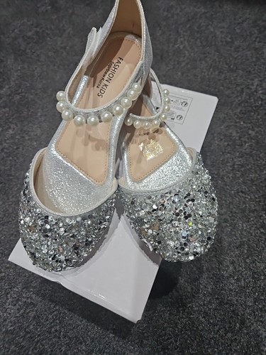 Girla silver party shoes - party,